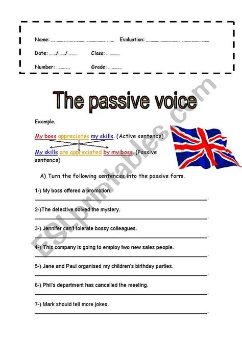 The Passive Voice Esl Worksheet By Bp G Mer