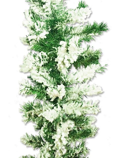 Heavily Flocked Antarctic Snow Pine Christmas Garland With 180 Tips 2