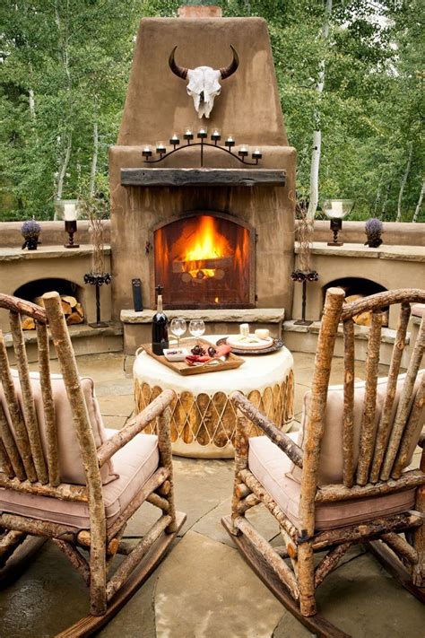 Nice 43 Interesting Rustic Outdoor Fireplace Designs Barbecue Party