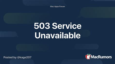 503 Service Unavailable Macrumors Forums
