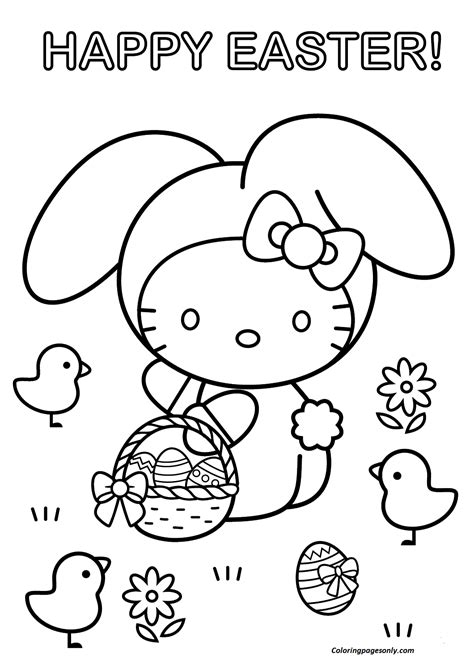 Color easter coloring pages online with this fun, free coloring app for kids. Hello Kitty Happy Easter Coloring Pages - Cartoons ...