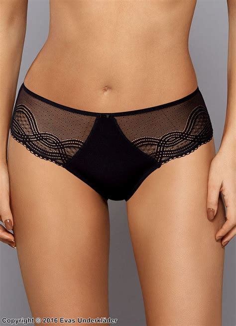 Panties Sheer Inlays Openwork Lace Subtle Dotted Pattern