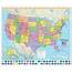 CoolOwlMaps United States Wall Map Poster 24x20 USA Flags  Laminated
