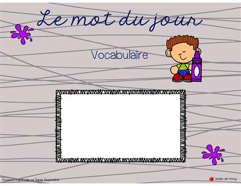 Le Mot Du Jour Vocabulaire Jardin De Vicky