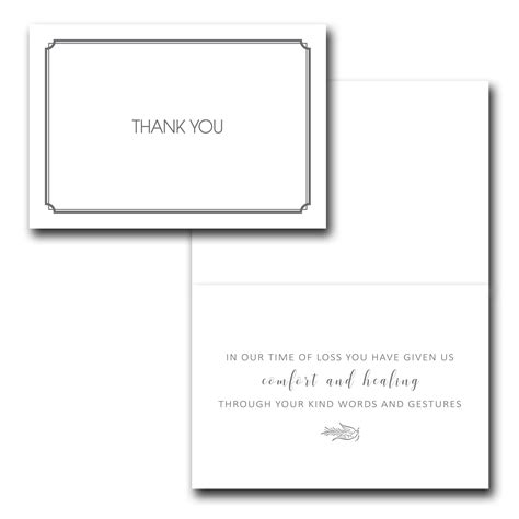 Funeral Thank You Cards With Envelopes Set Of 20 Bulk 4x6 Sympathy