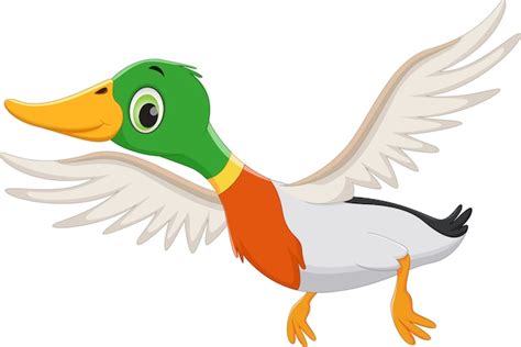 Premium Vector Cartoon Flying Duck