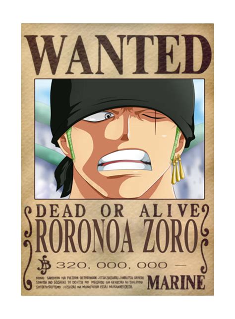 Wanted Poster Zoro Digital Art By Changmin Imono Fine Art America