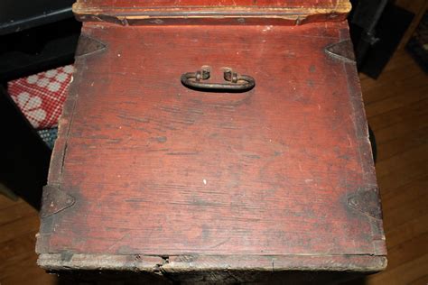 Antique 1800s Wood Trunk Wooden Scandinavian Immigrant Chest