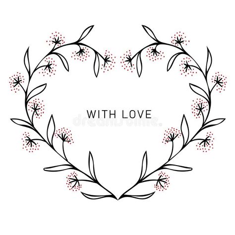 Floral Heart Shape Frame Design Stock Vector Illustration Of Holiday