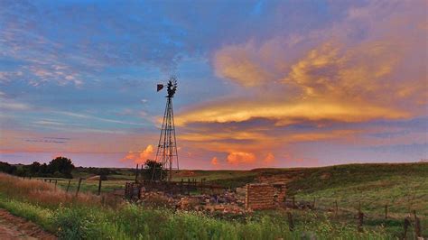 Storm Clouds And Windmill In Wild Kansas Photograph By Greg Rud Fine