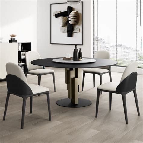 Italian Style Simple Luxury Round Ceramic Dining Table Ceramic Top