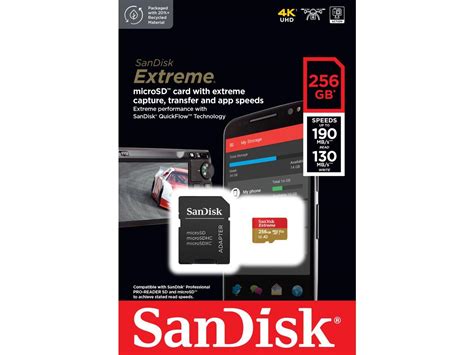 Sandisk 256gb Extreme Microsdxc Uhs Iu3 A2 Micro Sd Card With Adapter