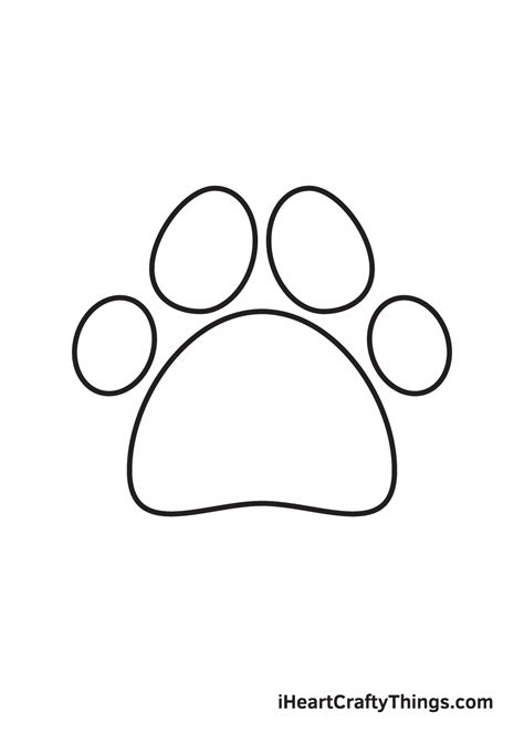 Paw Print Drawing How To Draw A Paw Print Step By Step