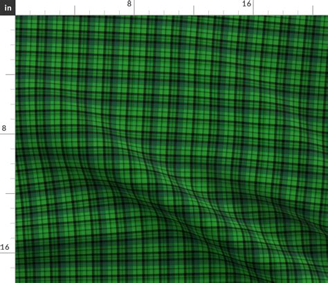 Dark Green Plaid Fabric Spoonflower