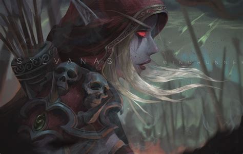 Wallpaper Girl Bow Art Wow World Of Warcraft Elf Art Sylvanas