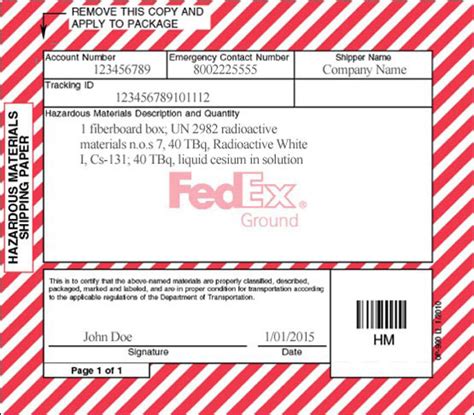 Just print it on sticker paper and affix it to your box! Resources for Shipping Hazardous Materials | FedEx