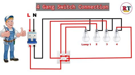 4 Gang Switch Connection How To Wire Four Gang Light Switch Explain