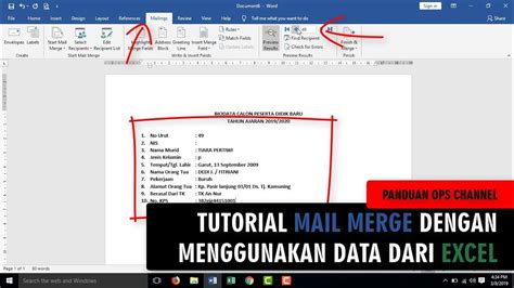 Cara Mail Merge Excel Ke Word Youtube