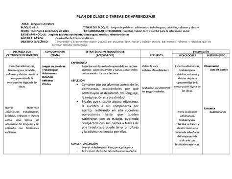 Plan de estructuralmente se contara con una gerencia general y tres. Plan de clase juegos de palabras by Maria Elena Quevedo ...