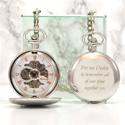 Featuring your thoughtful message, it's a truly personal keepsake that will stand the test of time! Engraved Silver Pocket Watch Single Opening By Gifts ...