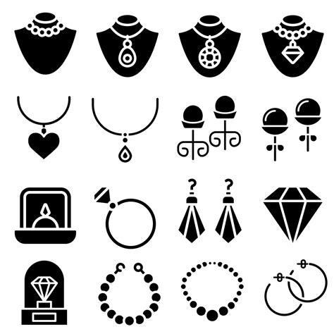 Jewel Icon Vector Set Jewelry Illustration Sign Collection Bijouterie
