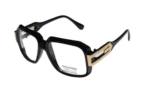 v w e large classic retro square frame clear lens glasses with gold accent