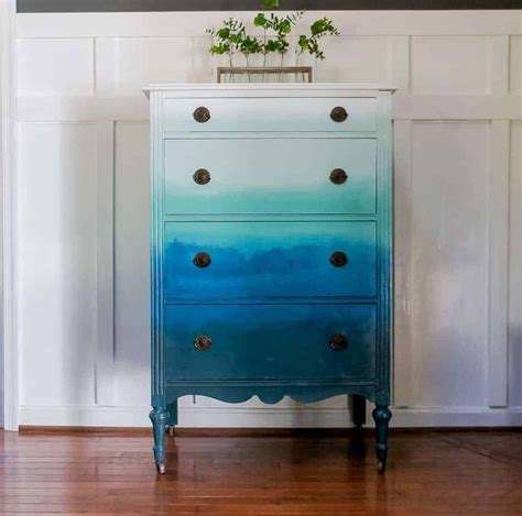 Blue Ombre Dresser Country Chic Paint Blog Remodel Furniture Diy