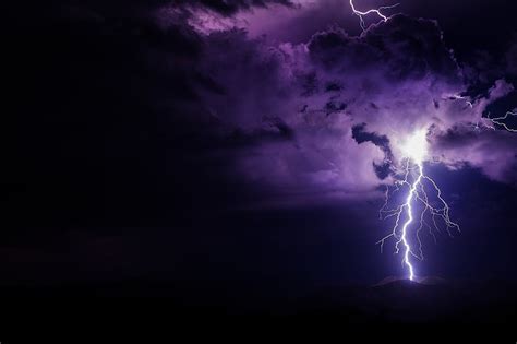 Hd Wallpaper Lightning Wallpaper Purple Night Cloud Sky Storm