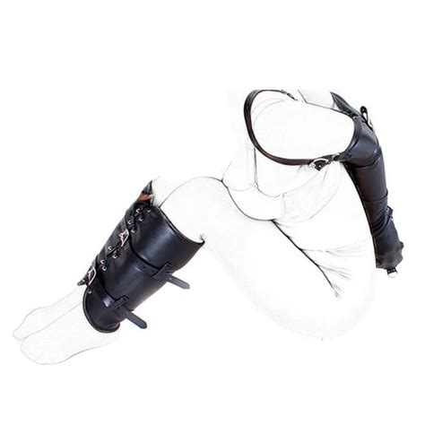 bdsm bondage restraints cosplay hands wrists arm and leg binder pu leather tight single glove