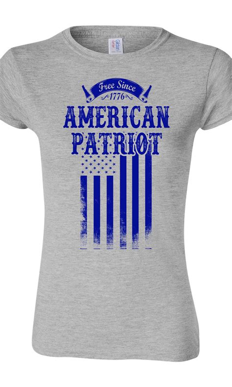 Junior Free Since 1776 American Patriot Usa Flag Blue Patriotic Dt T