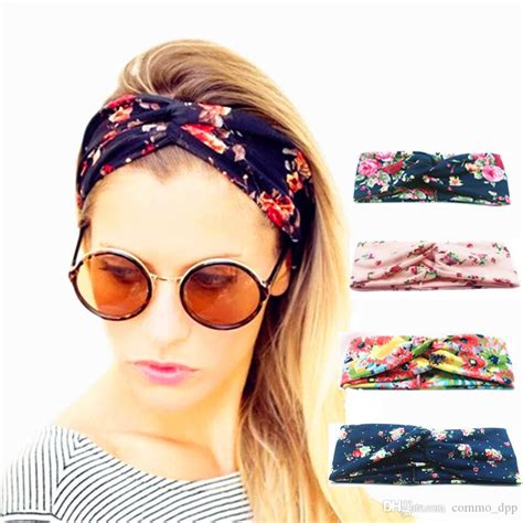 Floral Designer Twist Turban Boho Bandeau Headbands For Women