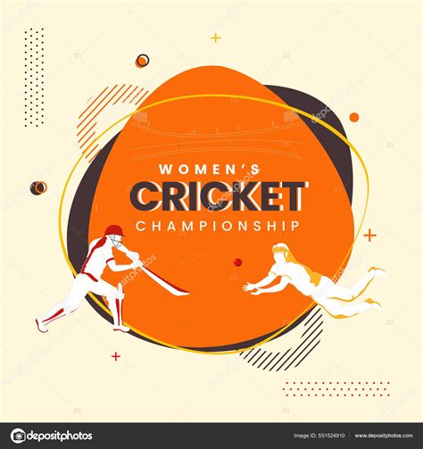 women s cricket championship poster design doodle style batter player fielder stock vector by
