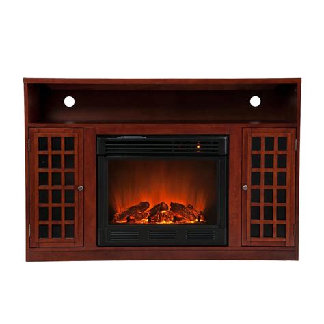 Sei Narita Media Console With Electric Fireplace Mahogany