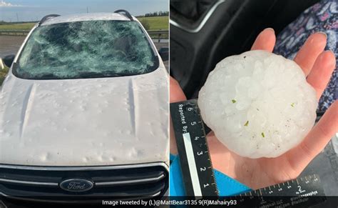 Grapefruit Sized Hail Stones Smash Dozens Of Vehicles In Canada