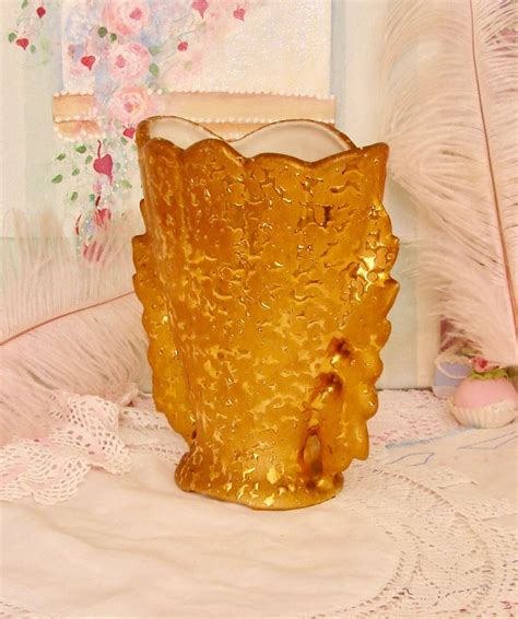 Vintage Weeping Bright Gold Vase 22k Vase Hollywood Regency Etsy