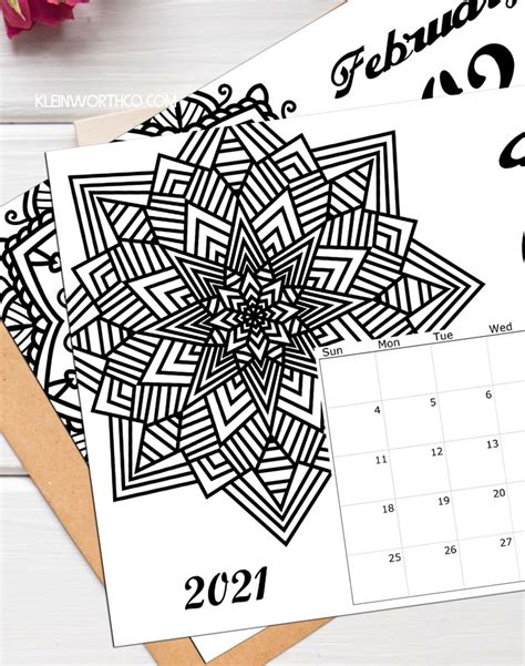 2021 Coloring Page Calendar Printable Taste Of The Frontier