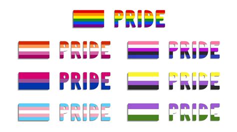 Set Of Sexual Identity Pride Flags Lgbt Symbols Stock Image