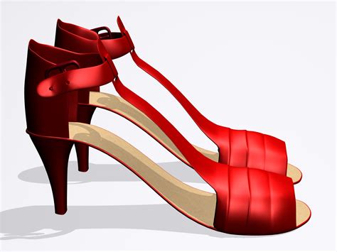 Red High Heel Shoes 3d Model Max