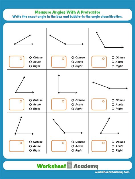 Angle Worksheet For 4th Grade