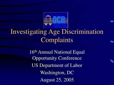 Ppt Investigating Age Discrimination Complaints Powerpoint