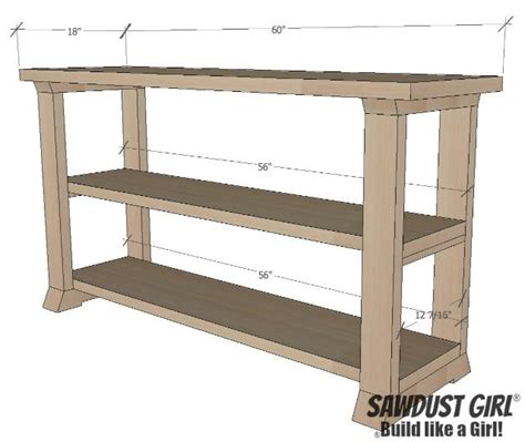 Three Shelf Console Table Free Plans Sawdust Girl Diy Sofa Table