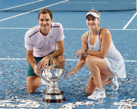 Roger federer, belinda bencic, angelique kerber, alexander zverev, thanasi kokkinakis and other tennis stars celebrated new year's eve at the hopman cup. Belinda Bencic and Roger Federer - 2018 Hopman Cup mixed ...