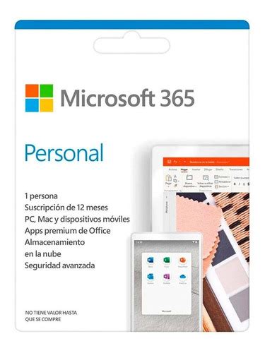 Tarjeta Office Microsoft 365 Personal Suscripción 12 Meses Envío Gratis