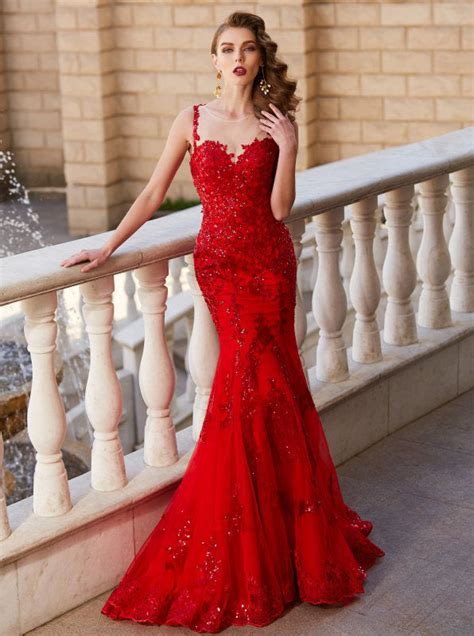 Red Prom Dressesmermaid Evening Dressfitted Prom Dressgorgeous Prom