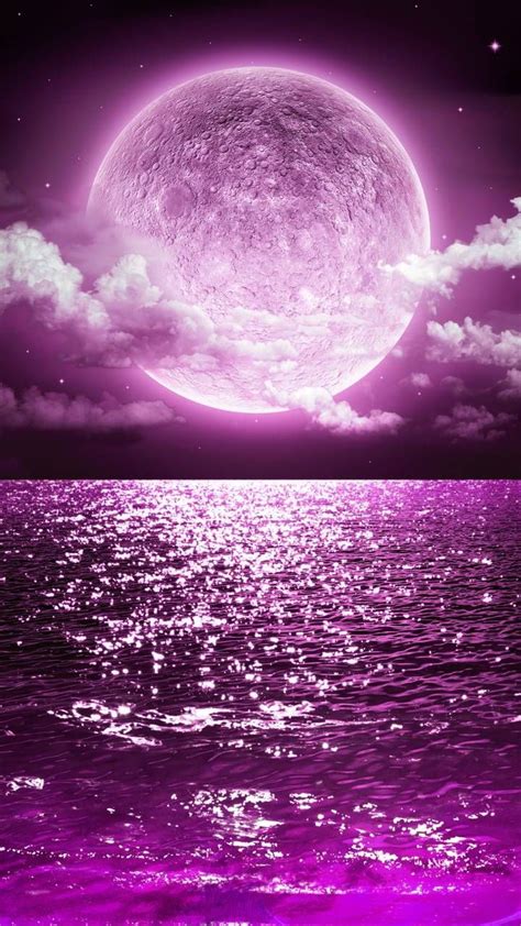 Aesthetic Purple Moon Wallpaper Wallpaper Download Free