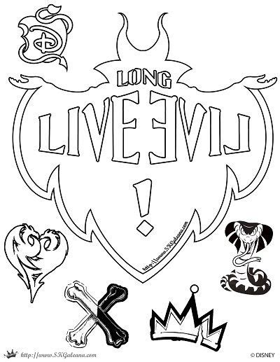 Print descendants coloring pages for free and color our descendants coloring! Descendants coloring Page Long Live Evil | Disney Channel ...