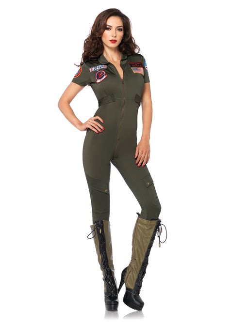 Leg Avenue Womens Sexy Top Gun Flight Catsuit Costume