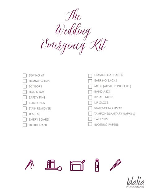 The Wedding Day Emergency Kit Tips For Brides Bridesmaid Emergency
