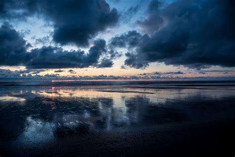 Beach Dawn Dusk Evening Landscape Reflection Sea Sky Sunset Water