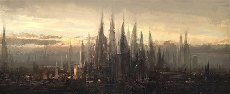 Future City Speedpaint Wip By Atomhawk On Deviantart Fantasy City